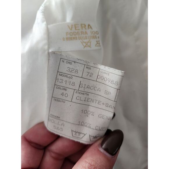 Vtg Santacroce Per Georgio's White Leather Pants & jacket Set Small READ! - Picture 7 of 16